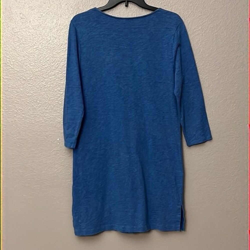 Boden Blue 3/4 Sleeve Cross Tie Lace Up Tunic T-Shirt Dress Size 6 - Picture 11 of 11